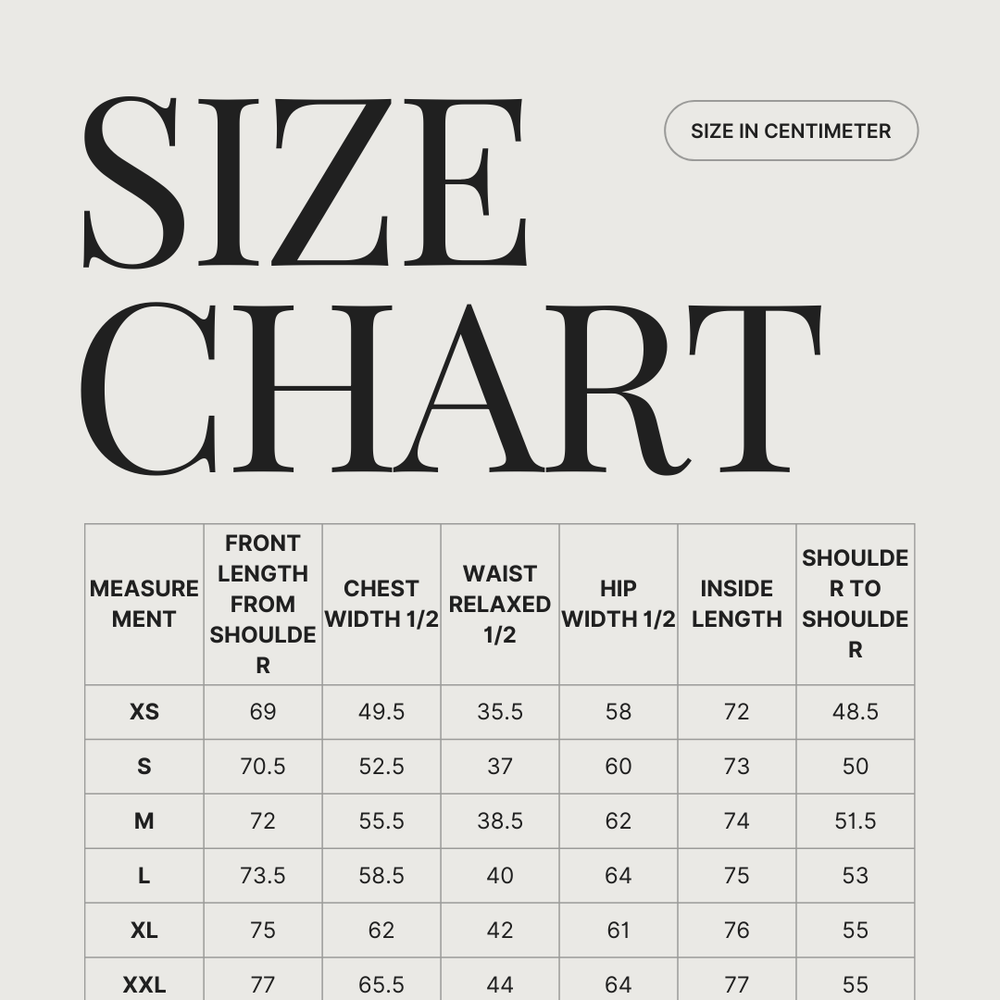 NOMADE size guide