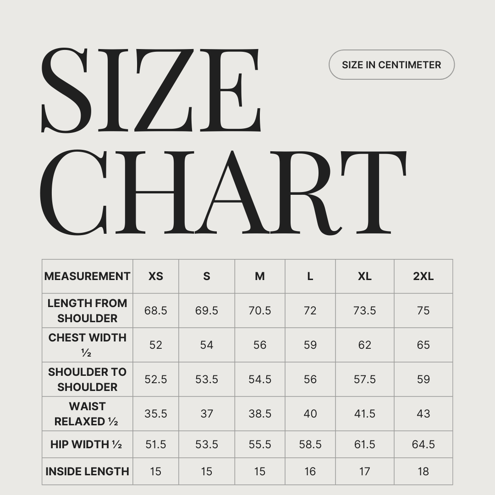 ATELIER size guide