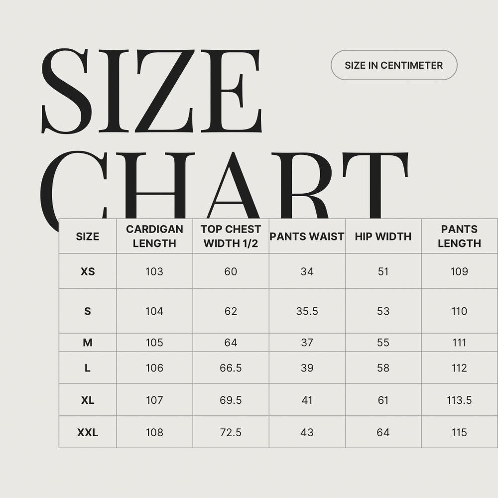 SONNET size guide