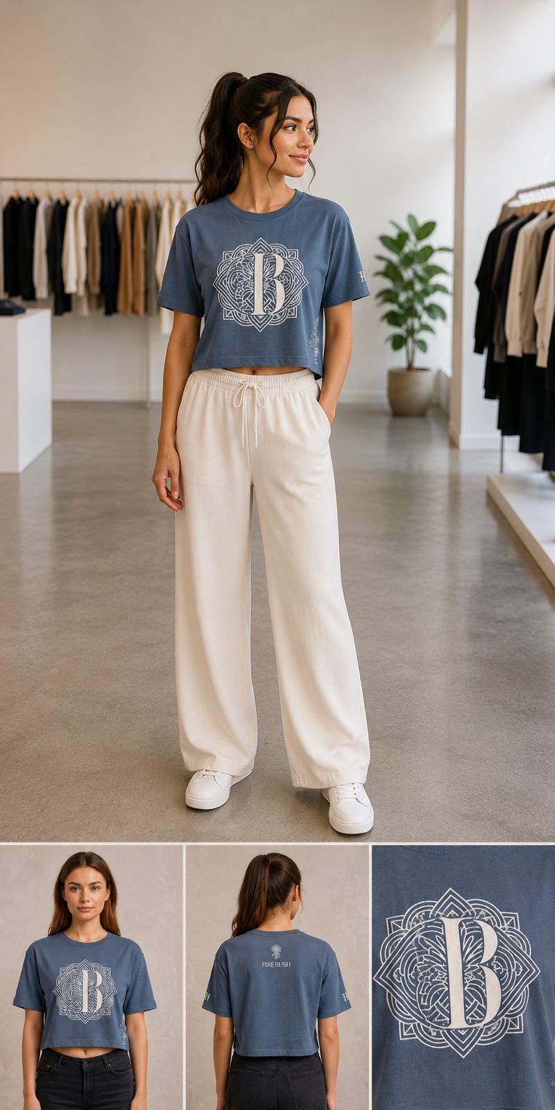 Cropped Half Sleeve T-Shirt